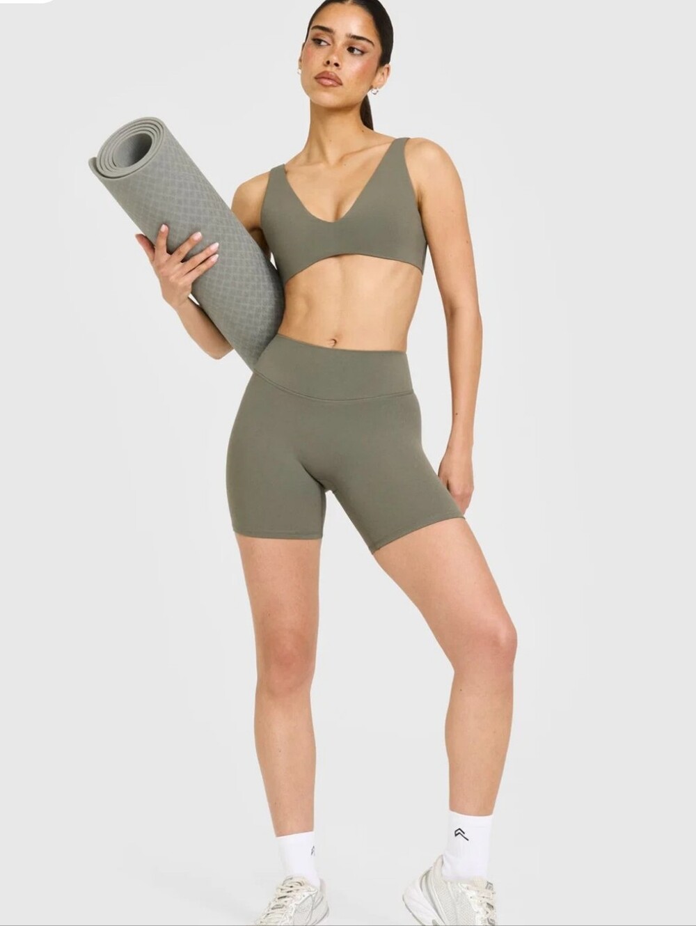 Oner Active Olive Green High-Rise Bike Shorts